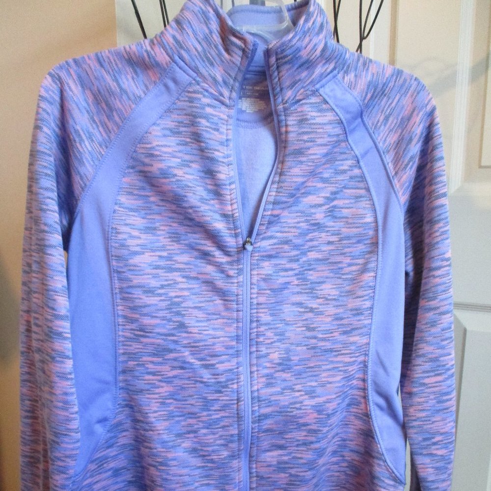 Tek Gear Purple & Pink Print Zip Up Running Jacket Large